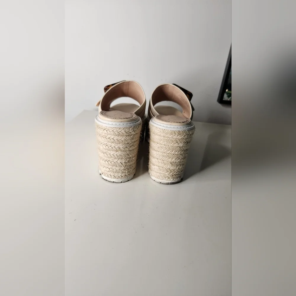 Women's Sam Edelman Cream Espadrille Platform Sandals - Picture 3 of 8